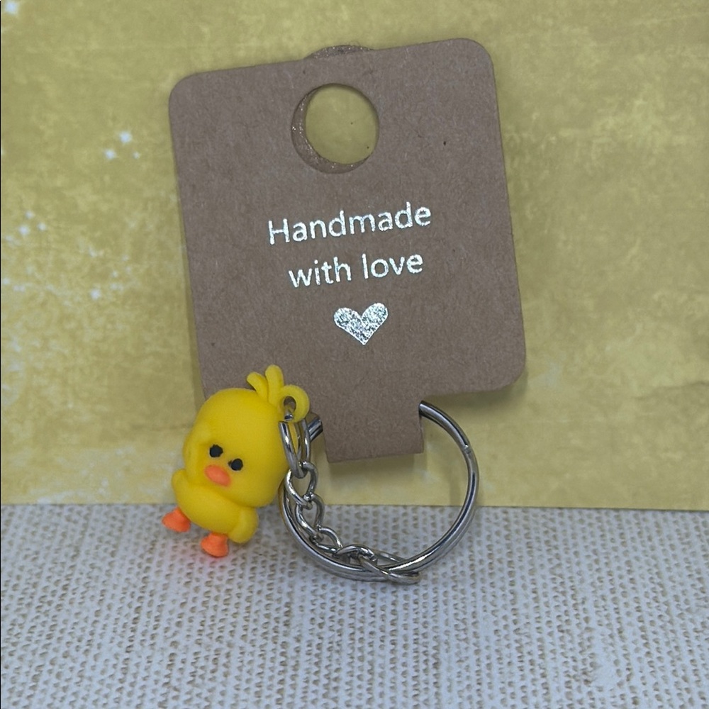 Yellow Chick Keychain - Handmade with Love